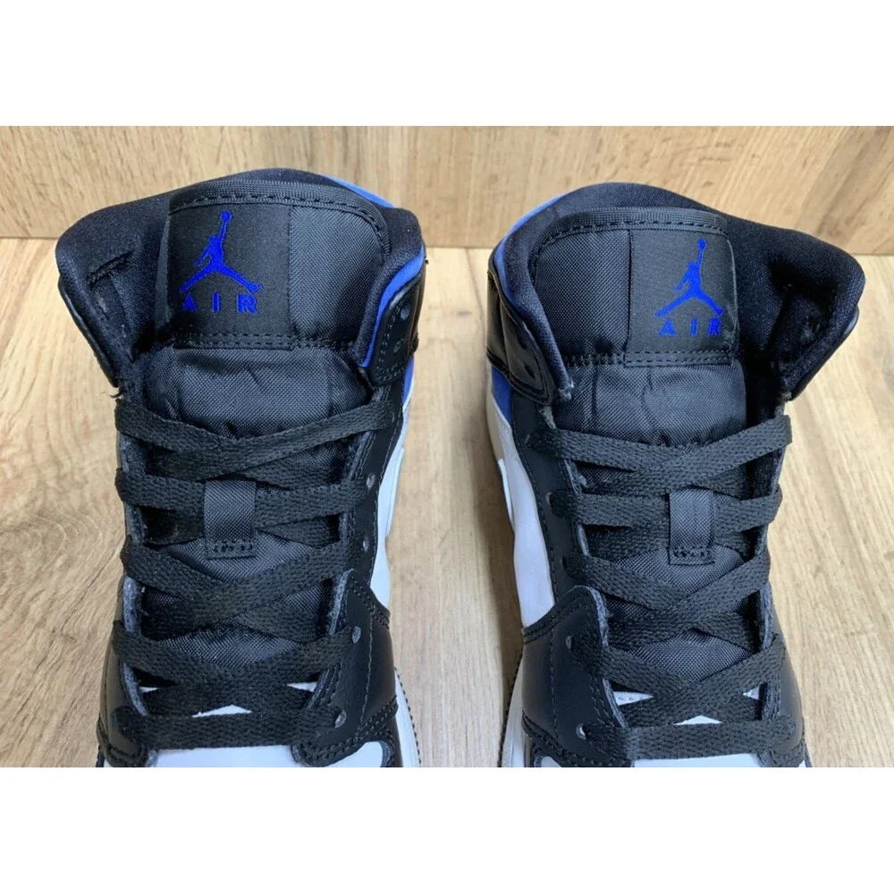 Nike Air Jordan 1 Retro Mid Racer Blue Black 554725-140 Sneakers Youth Size 6.5Y